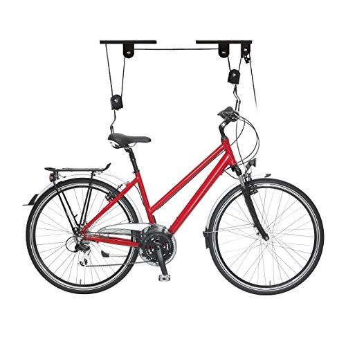 Elevador de bicicleta con soporte de techo – Absolutamente seguro ahorra espacio fácil montaje – Soporte para bicicleta extremadamente estable – Soporta hasta 57 kg BEMS Meisterwerk 